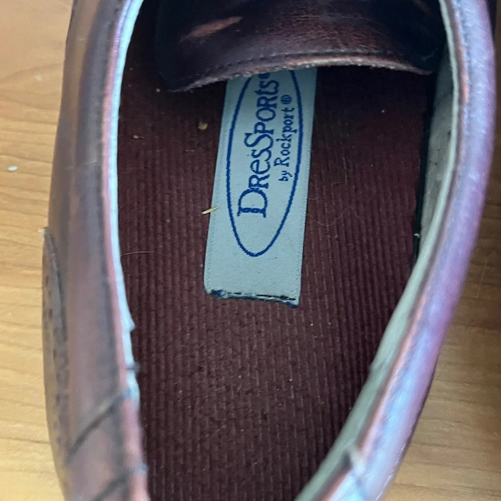 Rockport DressSports Mens 9M‎ Burgundy Leather Oxford Derby Shoes Vibram M2317
